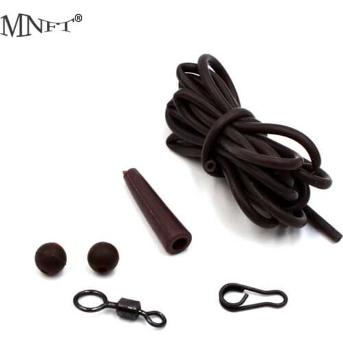 MNFT 3Set Carp Fishing Tackle Kit Helicopter Rig Tubing Sleeves Tail Rubber Ring Swivel Bead Chod Carp Rig Making Tackle