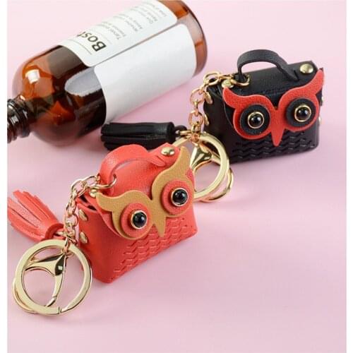 New Fashion Creative Tassel Owl Bags Keychains Cute Cartoon Key Chain For Female Bag Accessories Car Pendant Key Ring