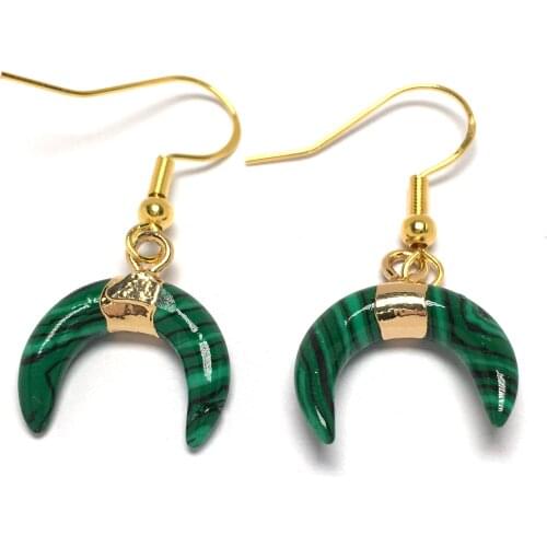 New 2020 Natural Stones Earrings a Pair Crescent Shape Earrings for Jewelry Necklace Accessories Making Size 16x17mm