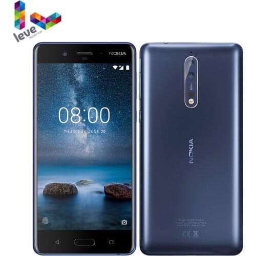 Nokia 8 TA1012 Original Unlocked Cellphone 5.3" Octa-core 4GB RAM 64GB ROM Dual Rear Camera 13MP 4G LTE Android Mobile Phone