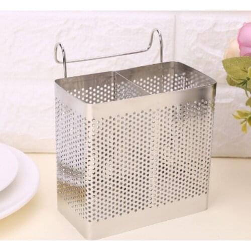 Stainless Steel Hanging Cutlery Holder Drainer Spoon Fork Chopsticks Storage Basket Rack Kitchen Accessories Tools ZM804