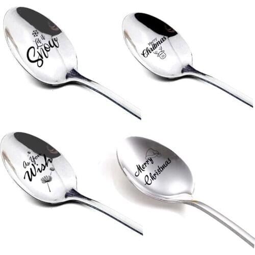 Christmas Decorations for Home Table Christmas Spoons Xmas Party Tableware Ornaments New Year Gifts Party Spoon