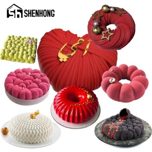 SHENHONG 29 Kinds of Non Stick Silicone Cake Molds Pastry Baking Tools Mousse Moulds Food Grade Kitchen Bakeware Dessert Pan