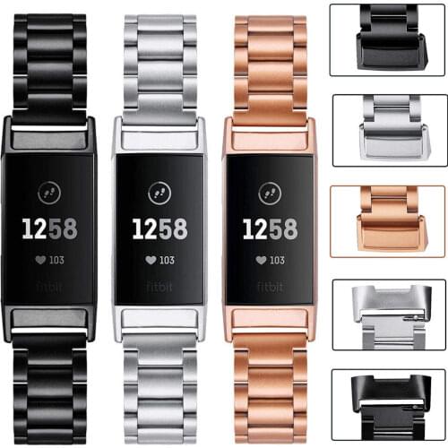 Sports wrist strap for Fitbit Charge 3 strap stainless steel wrist strap with bracelet bracelet with metal strap charge 4