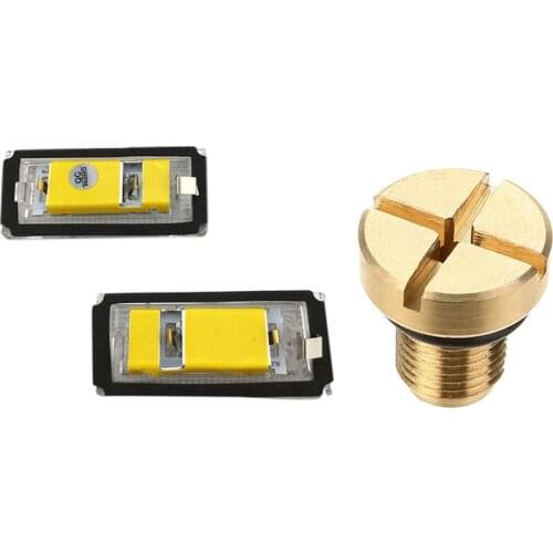 Car License Plate Light for Bmw E46 4D 1998-2003 & Radiator Overflow Coolant Expansion Tank Bleeder Screw Gold