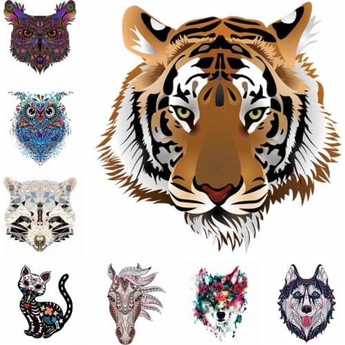 Heat Transfer PVC Patch Animal Iron On Transfer For Clothing DIY Cute Thermal Transfer Heat Vinyl Iron Stickers Applique Decor