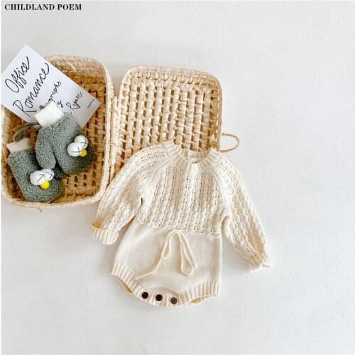Knitted Baby Romper Spring Winter Baby Onesie Jumpsuit Newborn Long Sleeve Infant Girl Boy Romper Toddler Baby Bodysuit Overalls
