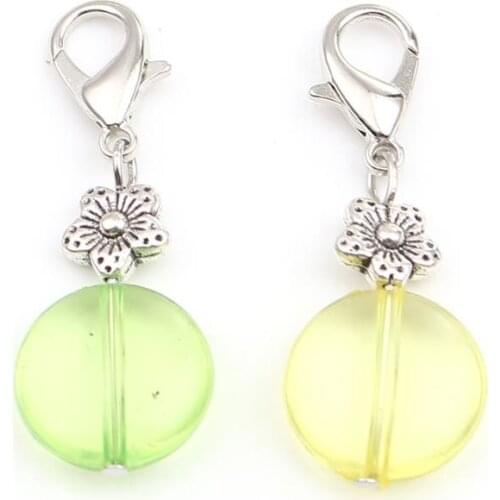 Colorful Zinc Based Alloy&Resin Stitch Marker Knitting Crochet Locking Round Hang tag DIY Sewing Tools Crafts Accessories,10PCs