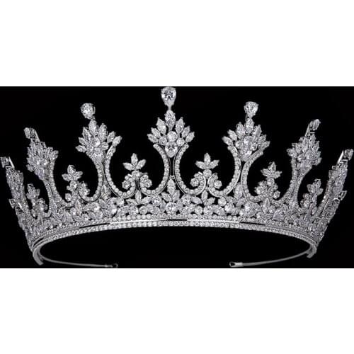 Tiaras and Crown HADIYANA Zircon Hair Jewelry Bridal Headpiece woman Party Crowns Wedding Hair Accessories BC5986 Girl Gift