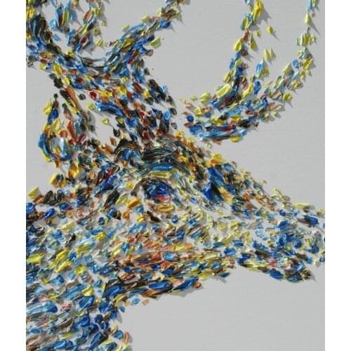 Painting 67" Animal STAG deer Abstract Painting on canvas, Original & Handmade oil painting, Express Shipping