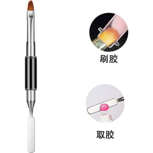 Double-headed Dual-purpose Nail Phototherapy Pen Steel Push Glue Embossing Stick Multifunctional Nail Crystal Glue Nail Brush