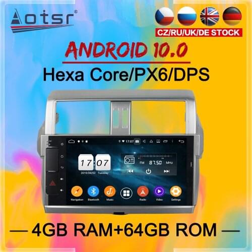2 Din IPS Android 10 DSP Car Multimedia Player For Toyota Land Cruiser Prado 2014-2016 Navi Audio Radio WIFI BT Stereo head unit
