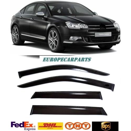 For Citroen C5 Sd 2008-2015 Side Window Visors Sun Rain Guard Vent Deflectors 4 pieces