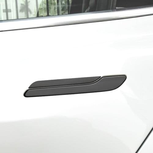 4PCS Door Handle Wrap Cover Protector Stickers For Tesla Model 3 Y Black 304 Stainless Steel Car Exterior Styling Accessories