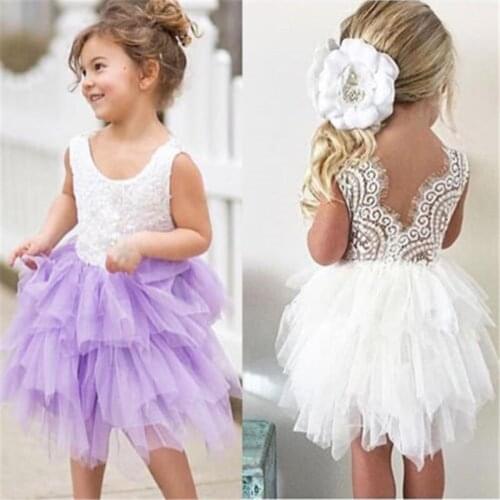 1-5Y Baby Girl Ball Gown Lace Dresses Kids Formal Dress For Girls Baby Girl Lace Party Prom Bridesmaid Pageant Dresses Vestido