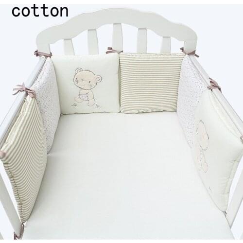 Cute Bear Design Cotton Infant Baby Crib Bumper Bed Protector Soft Baby Kids Cot Nursery Bedding Bear Bumper