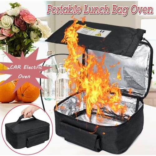 Mini Portable CAR Electric Oven Hot Food Picnic Camping Dinner Tote Heating Bag PE Alloy Heating Lunch Box Office
