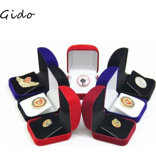 Flocking Commemorative Coin Collection Organizer Jewelry Brooch Storage School Emblem Holder Case Organizador De Joyas