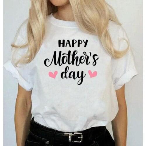 Fashion Happy Mothers Day Wife Mama Print T Shirt Women Tops Summer Fashion Tee Shirt Femme Cotton Casual Tshirt Camiseta Mujer