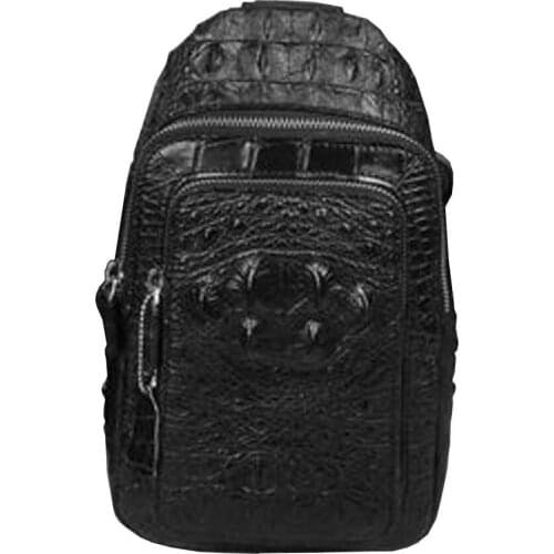 Ousidun import Thailand crocodile male Chest package One shoulder Inclined shoulder bag business leisure men chest bag