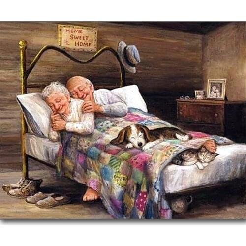 Full Square Drill 5D DIY Diamond Painting "old couple" handmade 3D Embroidery arts Cross Stitch Mosaic Decor gift