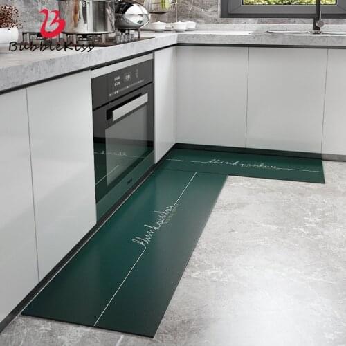 Bubble Kiss European Style Abstract Pattern Kitchen Mats Home Green Waterproof Oil-proof Carpets for Entrance Door PVC Area Rugs