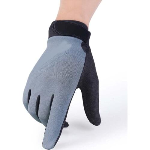 Mens winter full finger plus velvet warm non-slip knit touch screen gloves