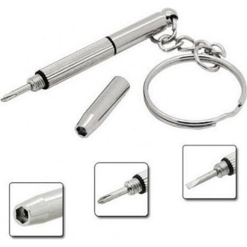 Practical Mobile Eyeglass Watch Repair Kit Tool Mini Keychain Screwdriver Tools Key Chain LX2085