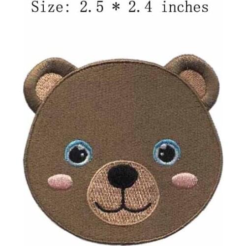 Brown color bear 2.5" wide embroidery patch for black label society/lovely/smiling