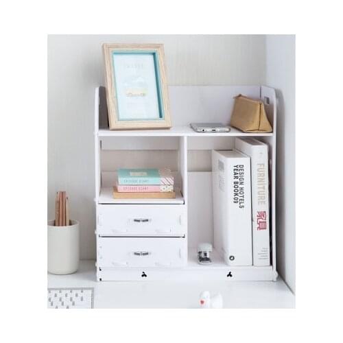 Home Bathroom Desk Organizer Wooden Book Holder Office Desk Accessories File Cabinet With Drawer