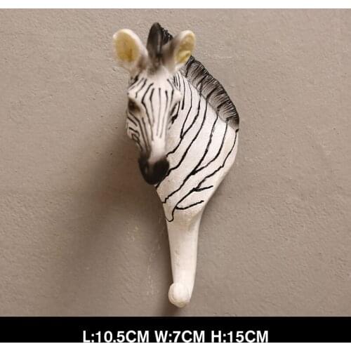 Resin Crafts Antler Hook 3D Animal Rack Wall Hanging Hooks Home Decor Elephant Creative Coat Key Hook Wall Storage Horn Hanger