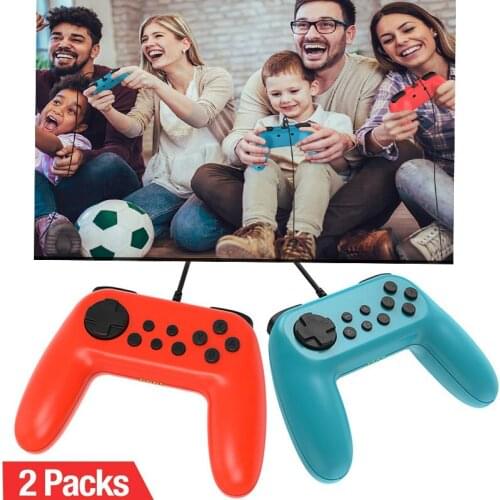 NS Wired Controller for Nintendo Switch Red Blue Hand Grip Gamepad Remote Game Controller Built-in Vibration For Nintend Switch