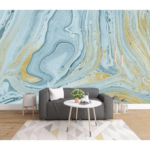 Luxurious Gold Print Blue Texture Marble Wallpaper Murals 3d Wall Photo Mural for Bedroom 3d Wall Murals 3D Marble Wall paper