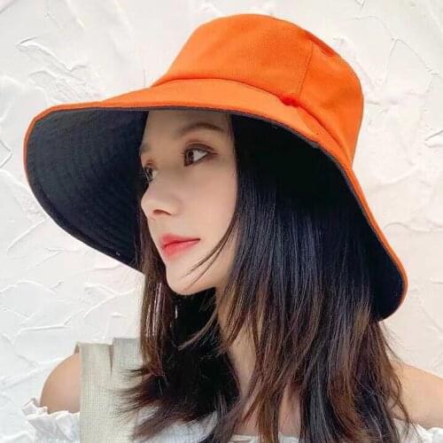 Womens Two-color Fisherman Hat Girl Fashion Sun Hat Big Brim Hat Sun Hat Summer Travel Fashion