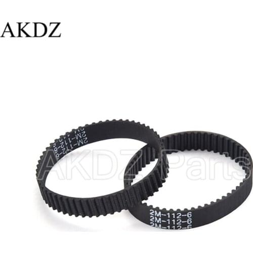 2MGT 2M 2GT Synchronous Timing belt Pitch length 112 width 6mm/9mm Teeth 56 Rubber closed