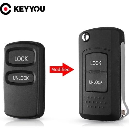 KEYYOU Flip Folding Car Remote Key Shell Case Fob for Mitsubishi Key For Eclipse Galant Endeavor 2 Buttons Car Key Replacement