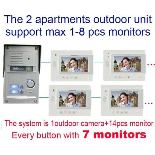 ZHUDELE Video Door Phone Doorbell Wired Video Intercom System 7-inch Touch Button Monitor and HD Camera with Door Release 1v14