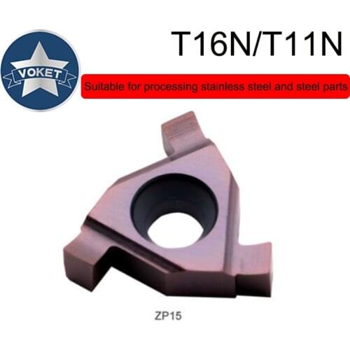 VOKET Lathe inner hole circlip groove blade T11N T16N stainless steel alloy cutter head with internal thread turning tool holder
