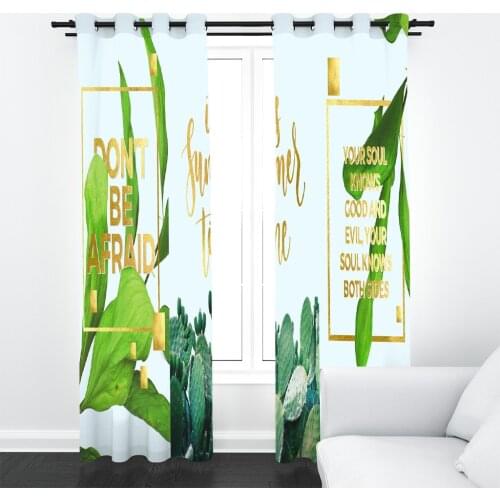 Custom 3D Green Plant window curtain for Living Room bedroom Nordic Style Art painting Indoor Decoration Drapes Sets