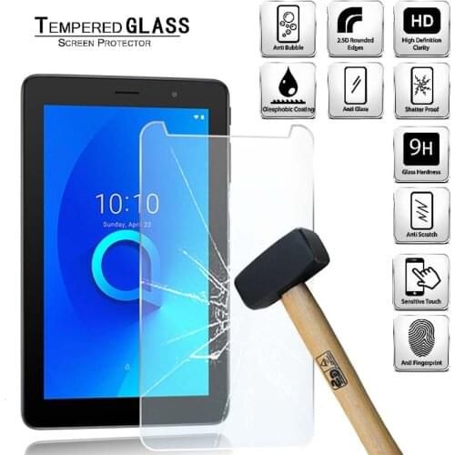 Tablet Tempered Glass Screen Protector Cover for Alcatel 1T 7 Full Coverage Anti-Fingerprint Screen Protector Film