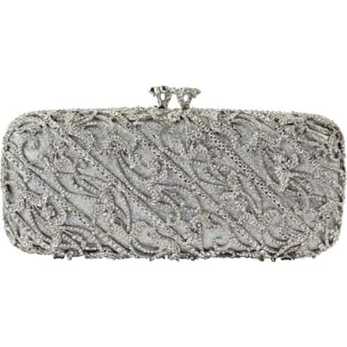 Gold silver blue green red Crystal Rhinestones Women Evening Purse Metal Minaudiere Handbag Wedding Clutch Bridal Party Hand Bag