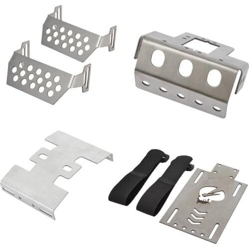 1/10 RC Stainless Steel Chassis Lower Protector Plate Bumper Skid Servo Guard for Gen8 Scout II Redcat Racing Car Upgrade Parts