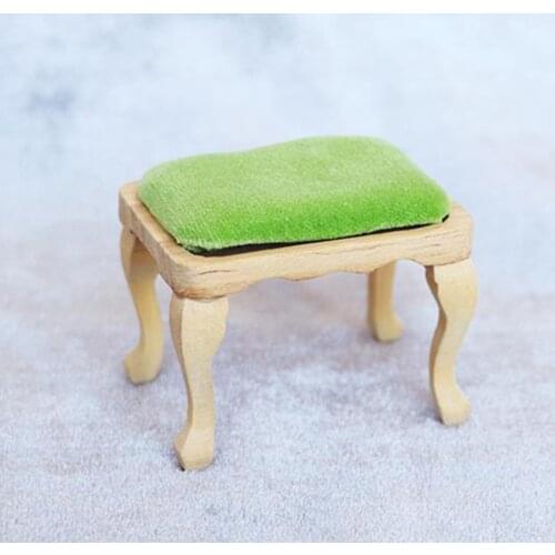 1 PC 1:12 Dollhouse Miniature Furniture Wooden Stool Seat For Dolls House Accessories Toy