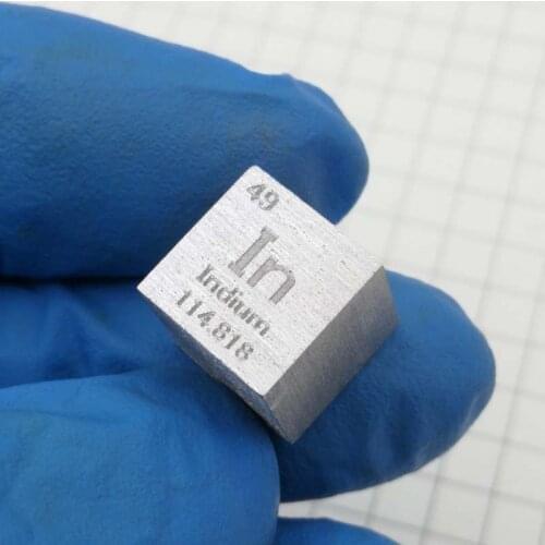 10mm Indium In Cubic Periodic Table Cube 99.95% Pure Indium Cubic Metal Gift Rare Metal Indium Element Block