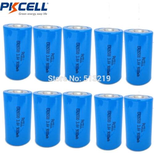 10pcs Li-SOCl2 26500 ER26500 3.6V 9000mAh C Size Non-rechargeable Battery 9A Batteria