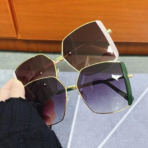 2021 brand design sunglasses women fashion big frame metal glasses outdoor shopping sunglasses