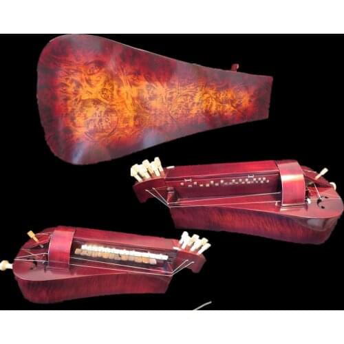 Hand Made 6 strings 24 keys Hurdy Gurdy,birds eye Maple wood #4