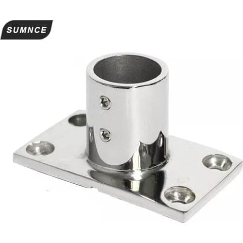 Stainless Steel Hand Rail Fittings 90 Degree 25mm Rectangula Base Tube Base For Boat Marine Yachts