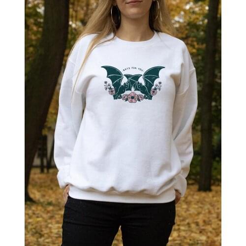 BATS FOR YOU. COLORED cute bat sweatshirt funny graphic pure cotton jumper tumblr art pullovers grunge unisex Outfits Sweats top