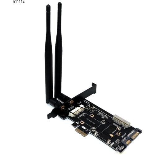 PCI-E WiFi Adapter Mini PCI-E to PCI-E Network Card mSATA SSD to SATA 2.5 Adapter with SIM Card Slot for 3G/4G/LTE Wi Fi Adapter